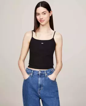Женская укороченная майка без рукавов Tommy Jeans, черный