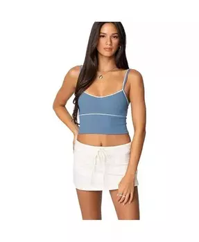 Женская укороченная майка с контрастом Edikted, синий