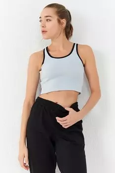 Женская укороченная майка Stone Basic с нулевым рукавом приталенного кроя и U-образным вырезом TOMMYLIFE