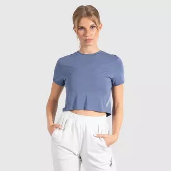 Женская укороченная рубашка Althea синяя для спорта и отдыха SMILODOX, цвет blau