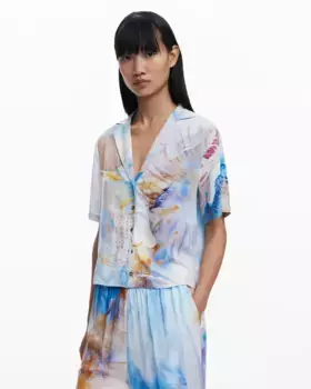 Женская укороченная рубашка ракушка Desigual, синий