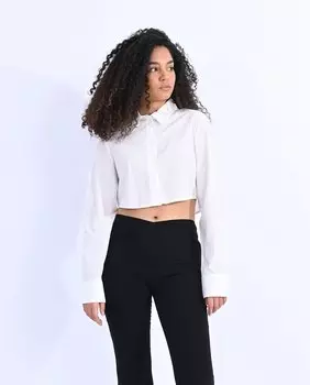 Женская укороченная рубашка с длинными рукавами Lili Sidonio, белый