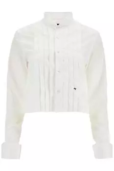 Женская укороченная рубашка-смокинг Homme Girls с широким вырезом, белый