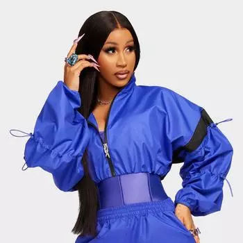 Женская укороченная тканая куртка Reebok Cardi B, фиолетовый