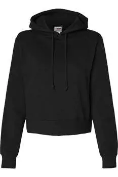 Женская укороченная толстовка с капюшоном Badger, черный
