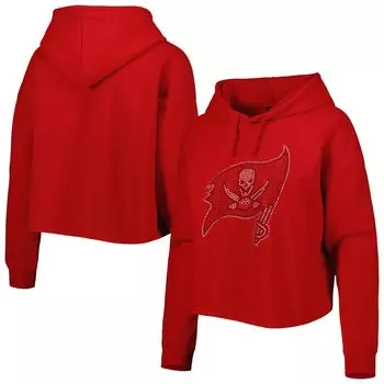 Женская укороченная толстовка с капюшоном и красным логотипом Cuce Tampa Bay Buccaneers