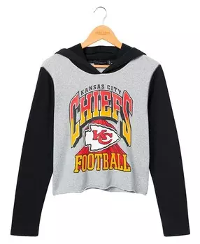 Женская укороченная толстовка с капюшоном NFL Kansas City Chiefs Junk Food Clothing, серый