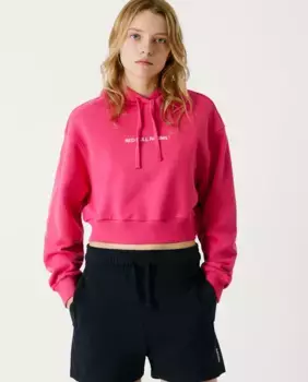 Женская укороченная толстовка с капюшоном Pepe Jeans, фуксия