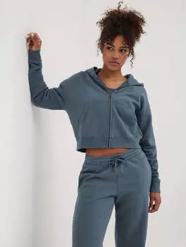 Женская укороченная толстовка с капюшоном Whitley Eco-Fleece на молнии Bench., цвет stormy weather