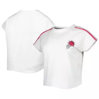 Женская укороченная толстовка с короткими рукавами Lusso White Phoenix Suns Margot
