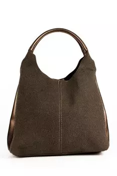 Женская украшенная спилковая замшевая сумка Puppy на руку и на плечо (1750) Luwwe Bags, серый