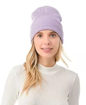 Женская ультрамягкая шапка-бини с манжетами в рубчик Marcus Adler, фиолетовый