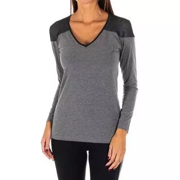 Женская уличная футболка с v-образным вырезом и длинными рукавами db756 Rossoporpora, серый