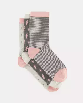 Женская упаковка из 3 носков с молниями Easy Wear, розовый