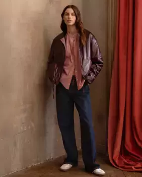 Женская утепленная куртка-бомбер «два в одном» Pepe Jeans, бордовый