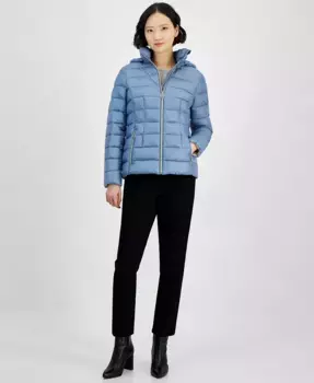 Женская утепленная куртка с капюшоном Packable Puffer на молнии Michael Kors, синий