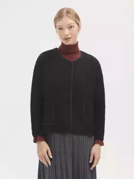 Женская утепленная куртка с круглым вырезом и карманами Nice Things, черный