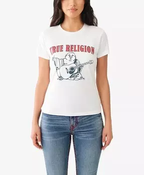 Женская узкая футболка с круглым вырезом Buddha True Religion, белый