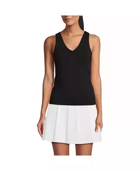 Женская узкая майка на бретелях Lands' End, черный