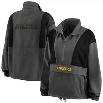 Женская WEAR by Erin Andrews Темно-серая складная куртка с молнией до половины Oakland Athletics