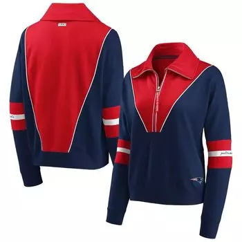 Женская WEAR By Erin Andrews Темно-синяя куртка с молнией до половины New England Patriots
