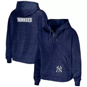 Женская WEAR by Erin Andrews Темно-синяя толстовка с молнией во всю длину New York Yankees