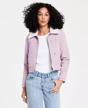 Женская вельветовая куртка в рубчик с воротником из шерпы в стиле ретро Levi's, фиолетовый