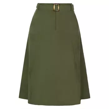 Женская вельветовая юбка миди с завышенной талией, эластичной спинкой и поясом, с карманами ALLEGRA K, цвет Army Green