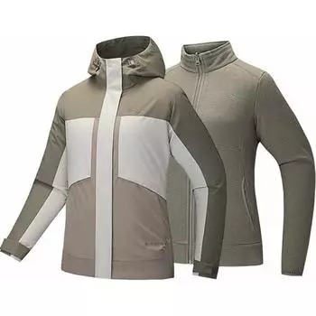 Женская ветровка Anta Outdoor Collection, цвет морской утки, цвет серо-коричневый/цвет овсянки/серая грязь