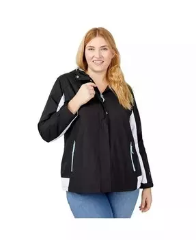 Женская ветровка больших размеров с солнцезащитным принтом для спортсменов Free Country, черный