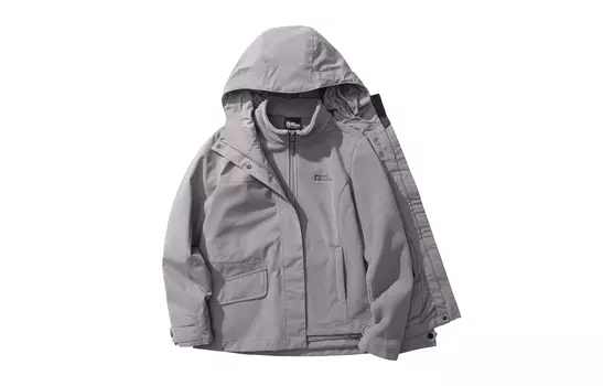 Женская ветровка Jack Wolfskin 3-в-1, водонепроницаемая и ветрозащитная, сохраняющая тепло, Dark Marine Blue/C0413