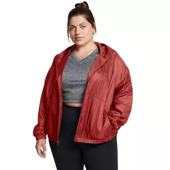Женская ветровка с молнией во всю длину Under Armour Rival больших размеров, цвет Earthen Orange