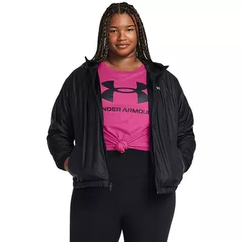 Женская ветровка с молнией во всю длину Under Armour Rival больших размеров, черный