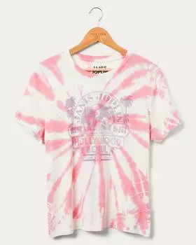 Женская винтажная футболка с изображением Дженис Джоплин на Hollywood Bowl Junk Food Clothing, цвет tie dye