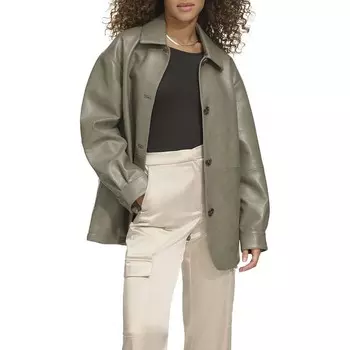 Женская винтажная куртка-рубашка с воротником из искусственной кожи Levi's, цвет Sage