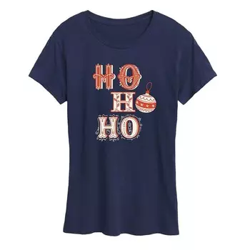 Женская винтажная рождественская футболка с рисунком "Ho Ho Ho" Licensed Character, темно-синий