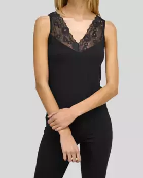 Женская вискозная майка с широким ремешком и кружевом Platino, белый