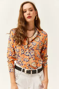 Женская вискозная рубашка с цветочным узором лосося Olalook, розовый