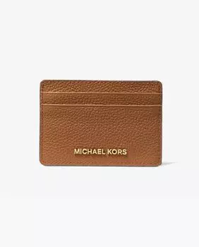 Женская визитница из коричневой зерненой кожи Michael Michael Kors, коричневый