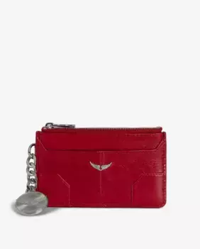 Женская визитница Sunny Pass из красной кожи Zadig & Voltaire, красный