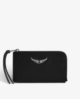Женская визитница ZV Card из черной кожи Zadig & Voltaire, черный