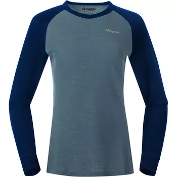 Женская внутренняя часть: двойной длинный рукав из шерсти мериноса Bergans, синий