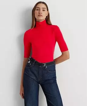 Женская водолазка из эластичного джерси Lauren Ralph Lauren, красный