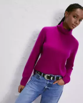 Женская водолазка из шерсти с кашемиром Easy Wear, цвет Ciruela