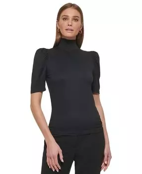 Женская водолазка с пышными рукавами DKNY, черный