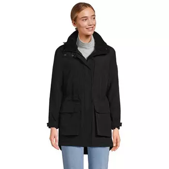 Женская водонепроницаемая утепленная зимняя парка Lands End Squall Lands' End, черный