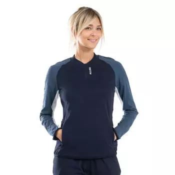 Женская волейбольная толстовка Allsix 100 темно-синяя светло-синяя