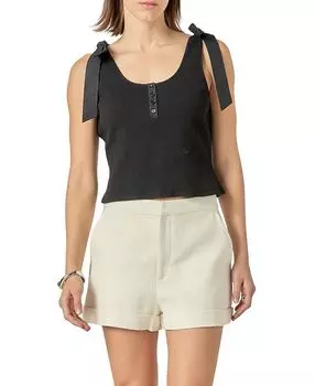 Женская вязаная блуза с бантом и рубчиком Mixed Media English Factory, черный