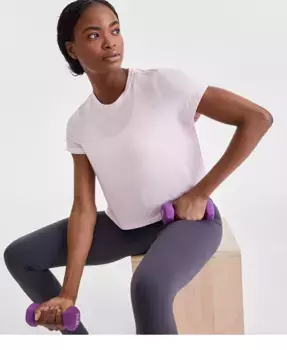 Женская вязаная футболка с коротким рукавом и круглым вырезом ID Ideology, розовый