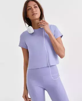 Женская вязаная футболка с коротким рукавом и круглым вырезом ID Ideology, фиолетовый